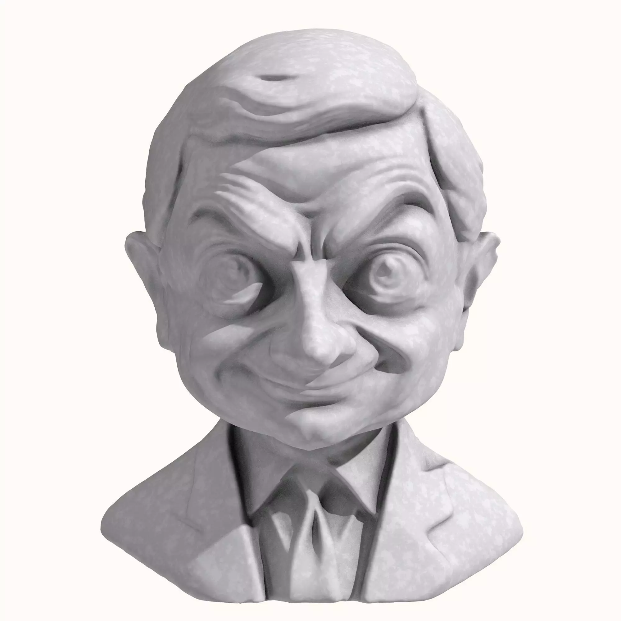 Mr Bean Bust Sculpture 3D model_0