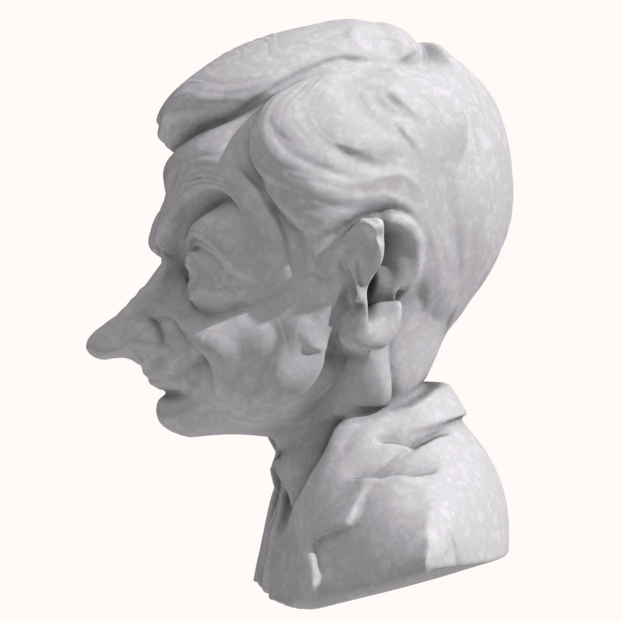 Mr Bean Bust Sculpture 3D model_2