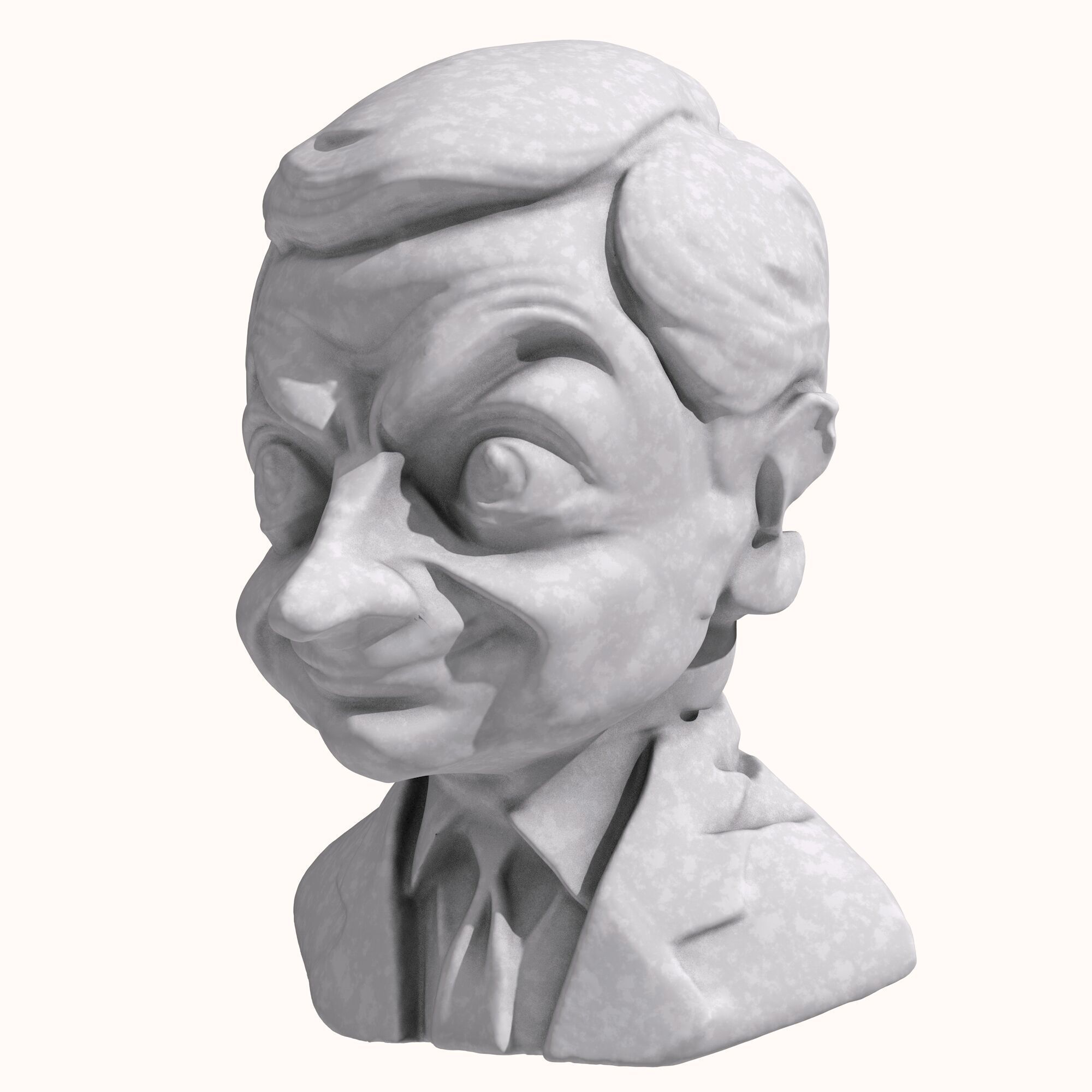 Mr Bean Bust Sculpture 3D model_1