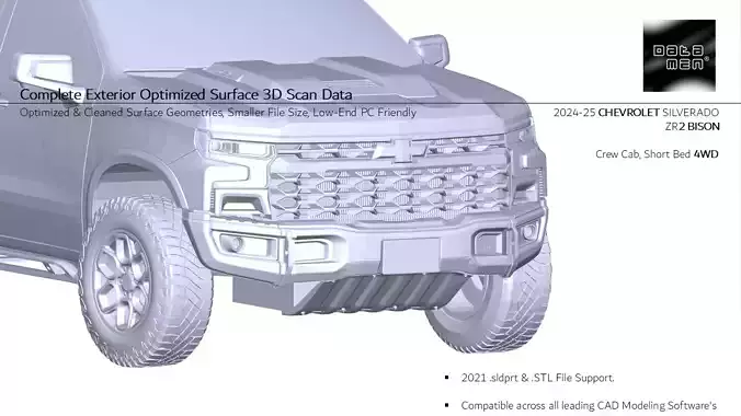 2024 2025 Chevrolet SILVERADO ZR2 BISON 3D Scan Surface Data