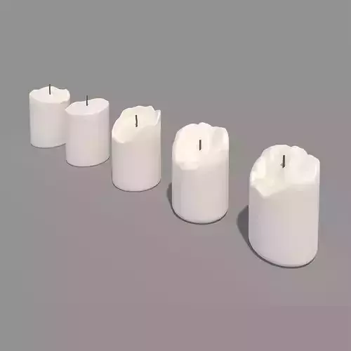 Candles - set of 5 High Poly