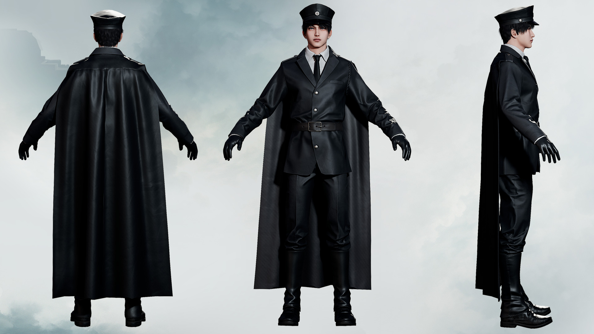 Commander Male and Female Shikikan Officer  - Game Ready Low-poly 3D model_23