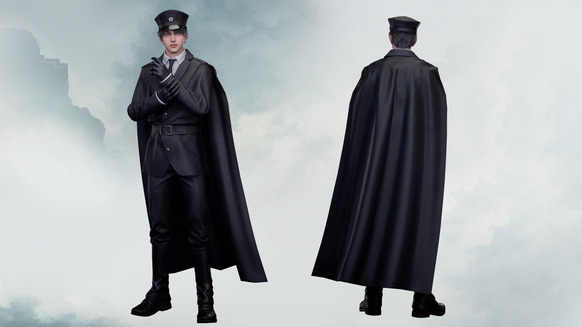 Commander Male and Female Shikikan Officer  - Game Ready Low-poly 3D model_4