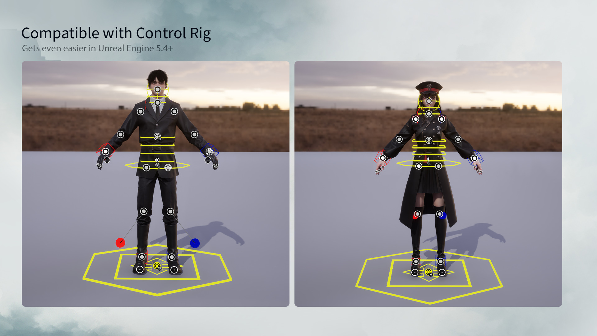 Commander Male and Female Shikikan Officer  - Game Ready Low-poly 3D model_14