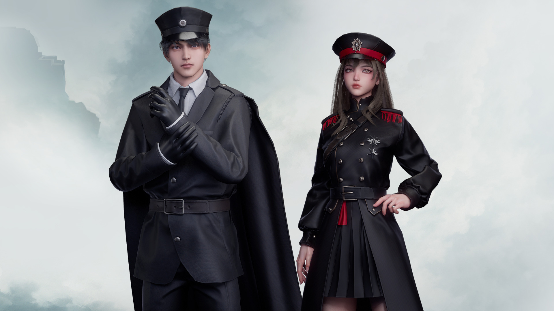 Commander Male and Female Shikikan Officer  - Game Ready Low-poly 3D model_2