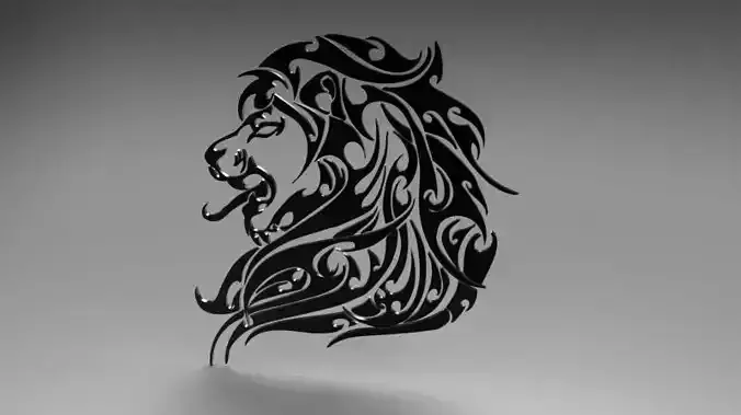 Tribal Leo for laser cutting Low-poly 3D model