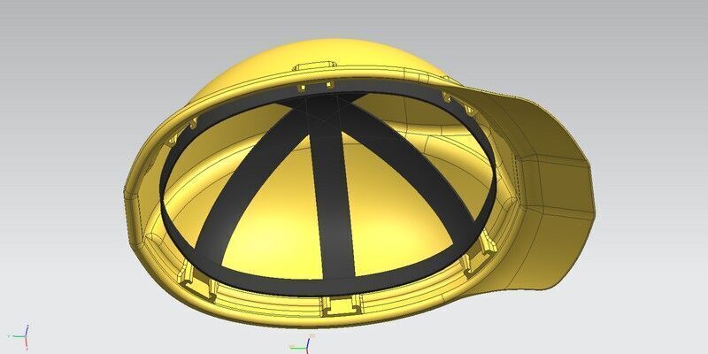 Worker Engineer Helmet Low-poly 3D model_6