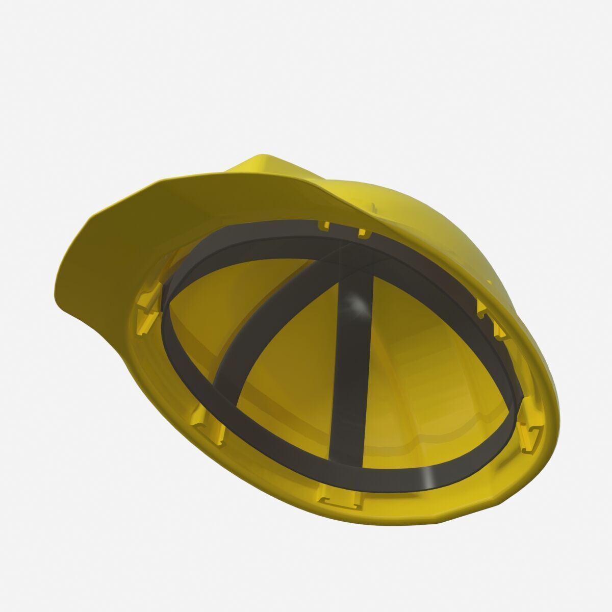 Worker Engineer Helmet Low-poly 3D model_4