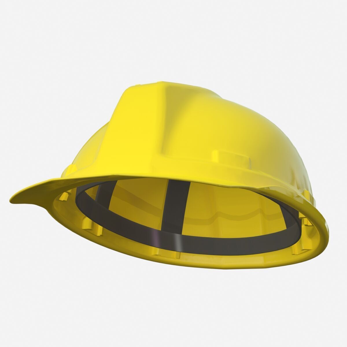 Worker Engineer Helmet Low-poly 3D model_1
