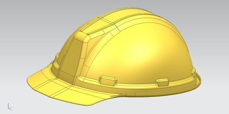 Worker Engineer Helmet Low-poly 3D model_5