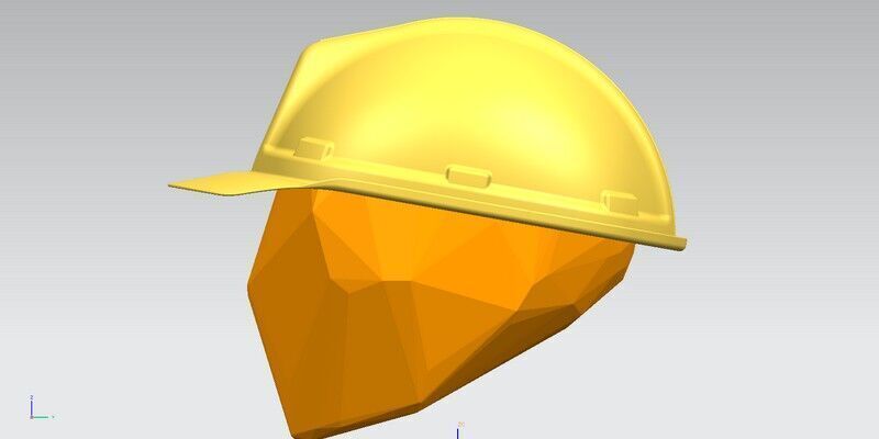Worker Engineer Helmet Low-poly 3D model_7