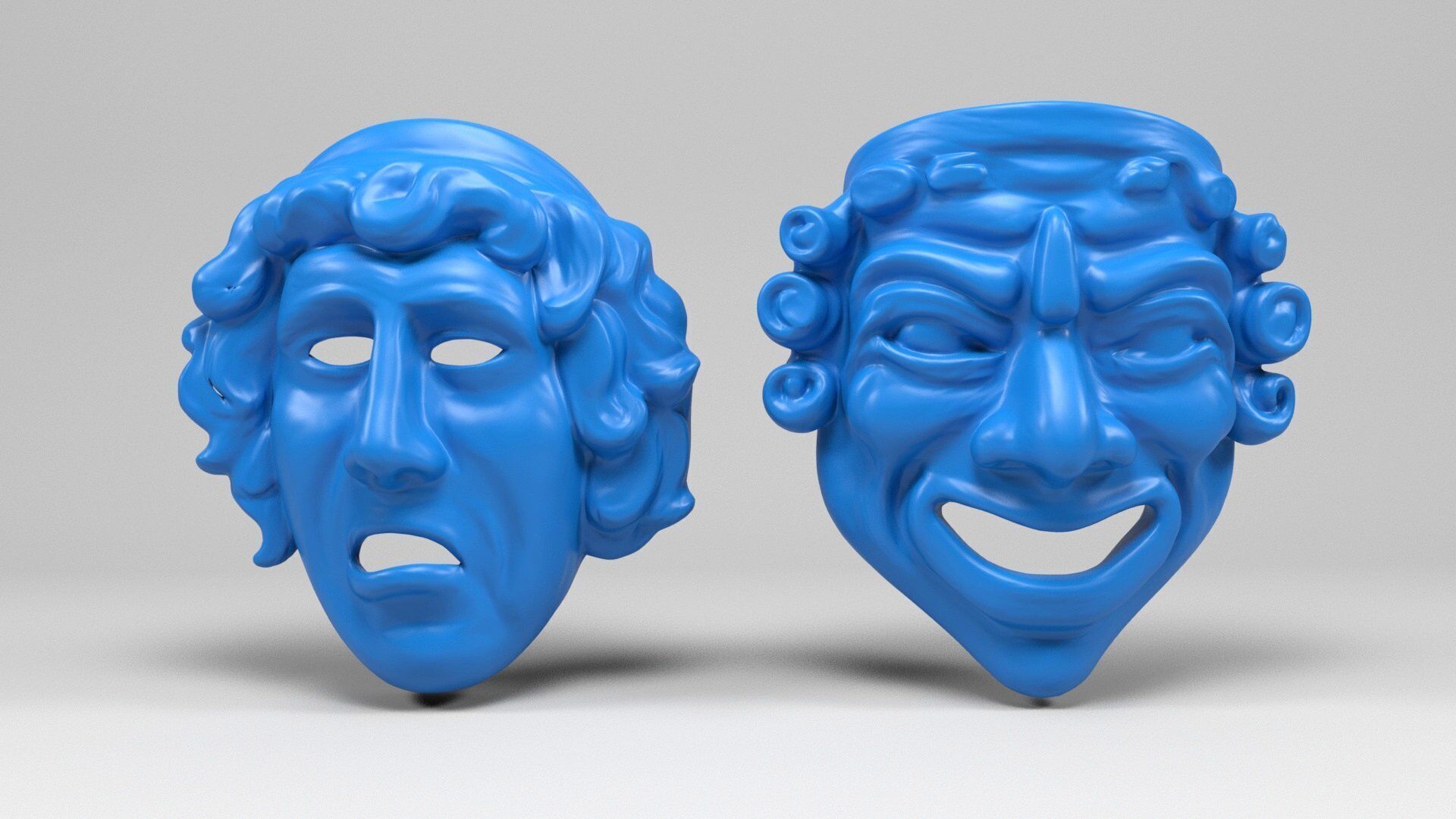 Greek masks 2 3D print model_3