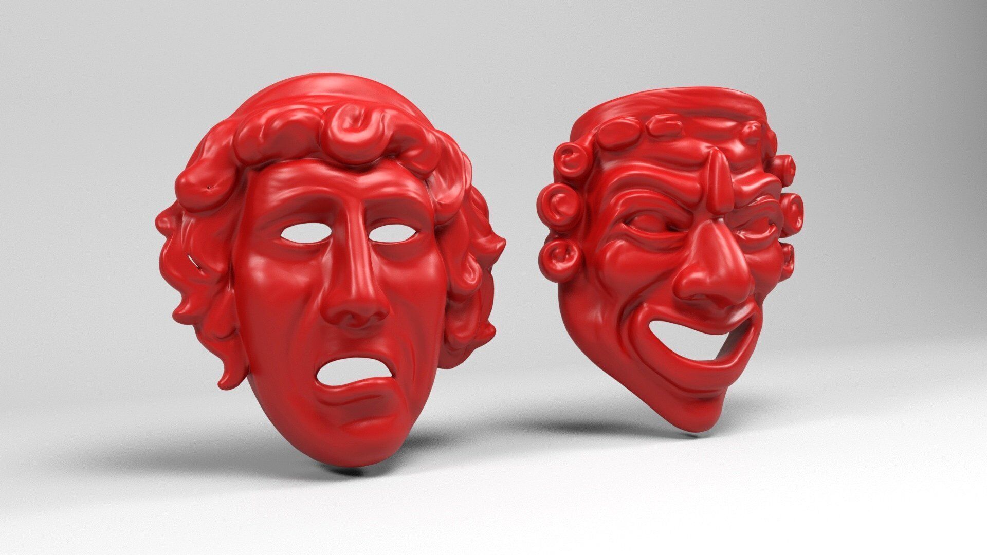 Greek masks 2 3D print model_8