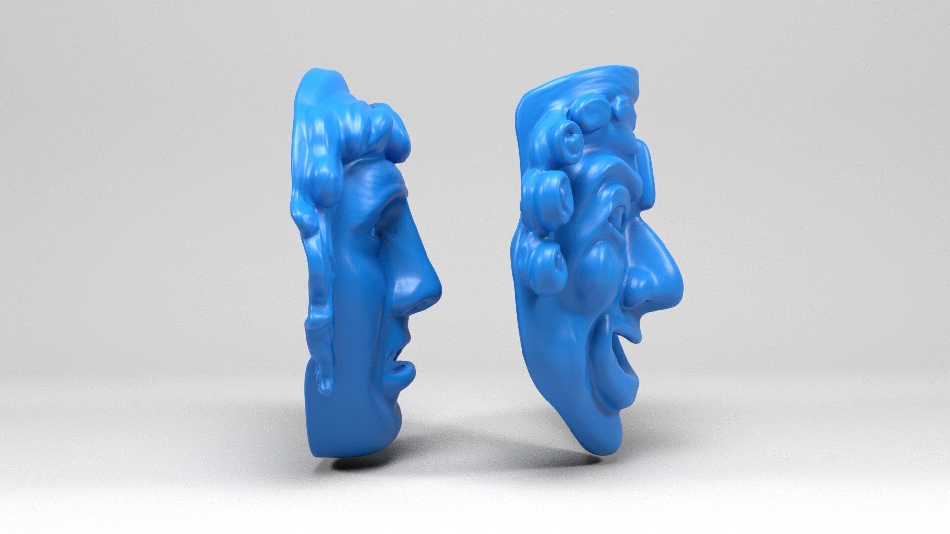 Greek masks 2 3D print model_4