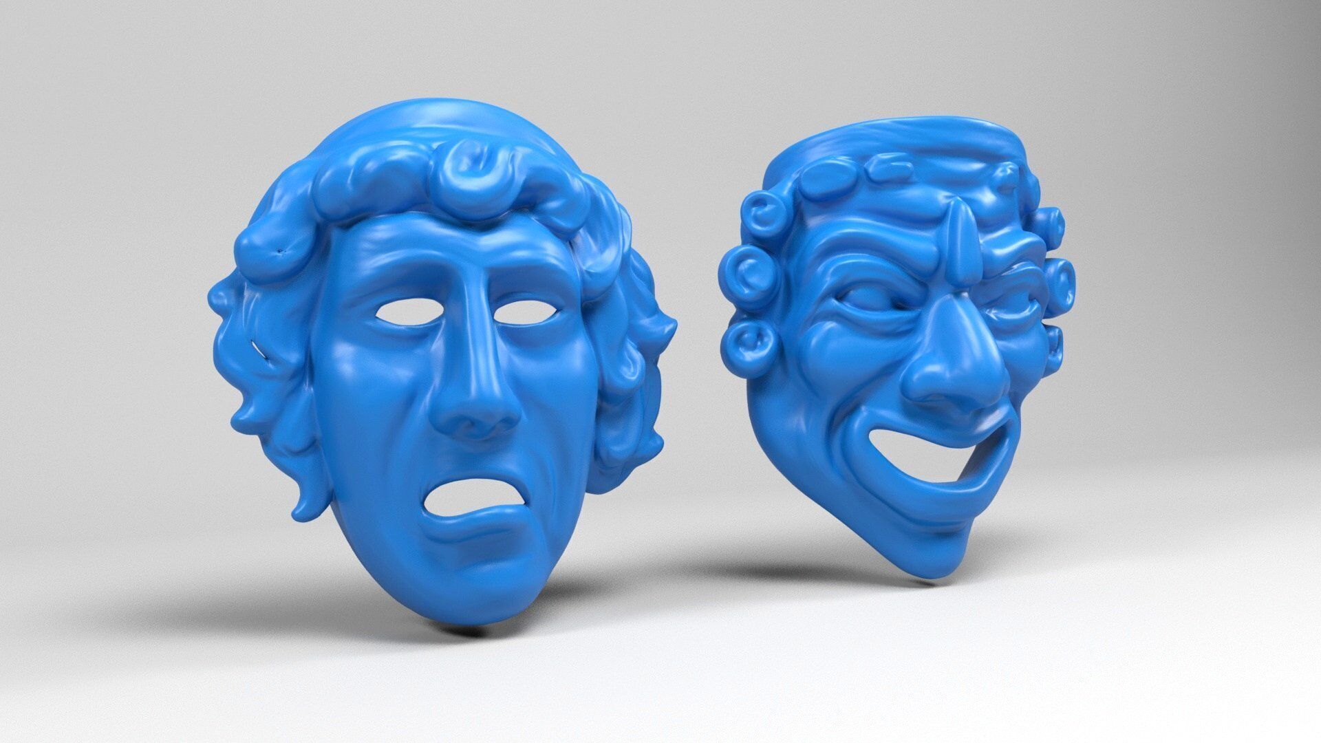 Greek masks 2 3D print model_2