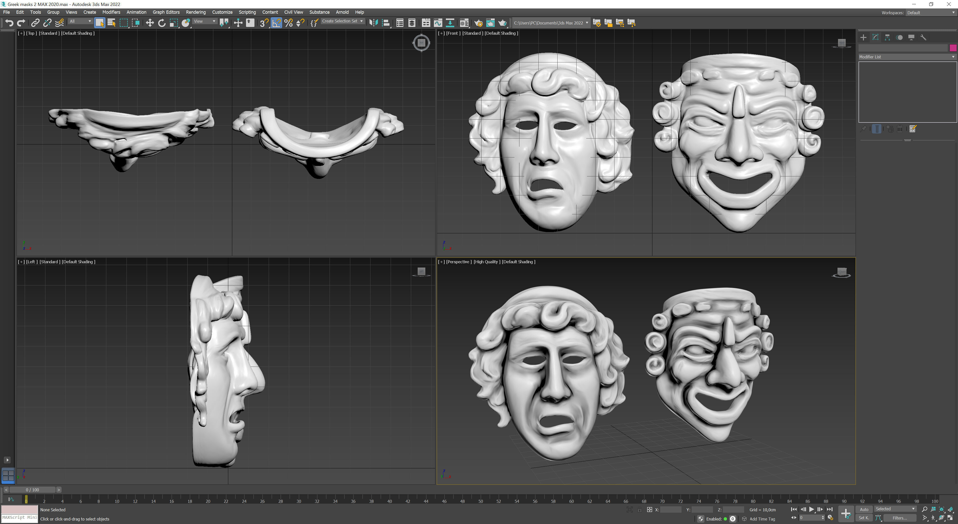 Greek masks 2 3D print model_11