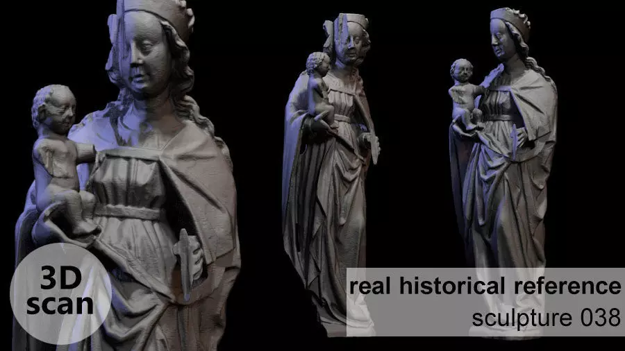 Wooden sculpture 038 3D print model