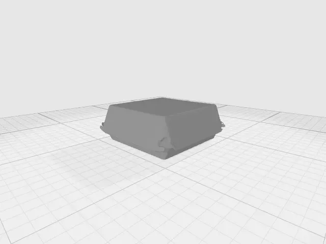 Burger Box Disposable Box Low-poly 3D model_0