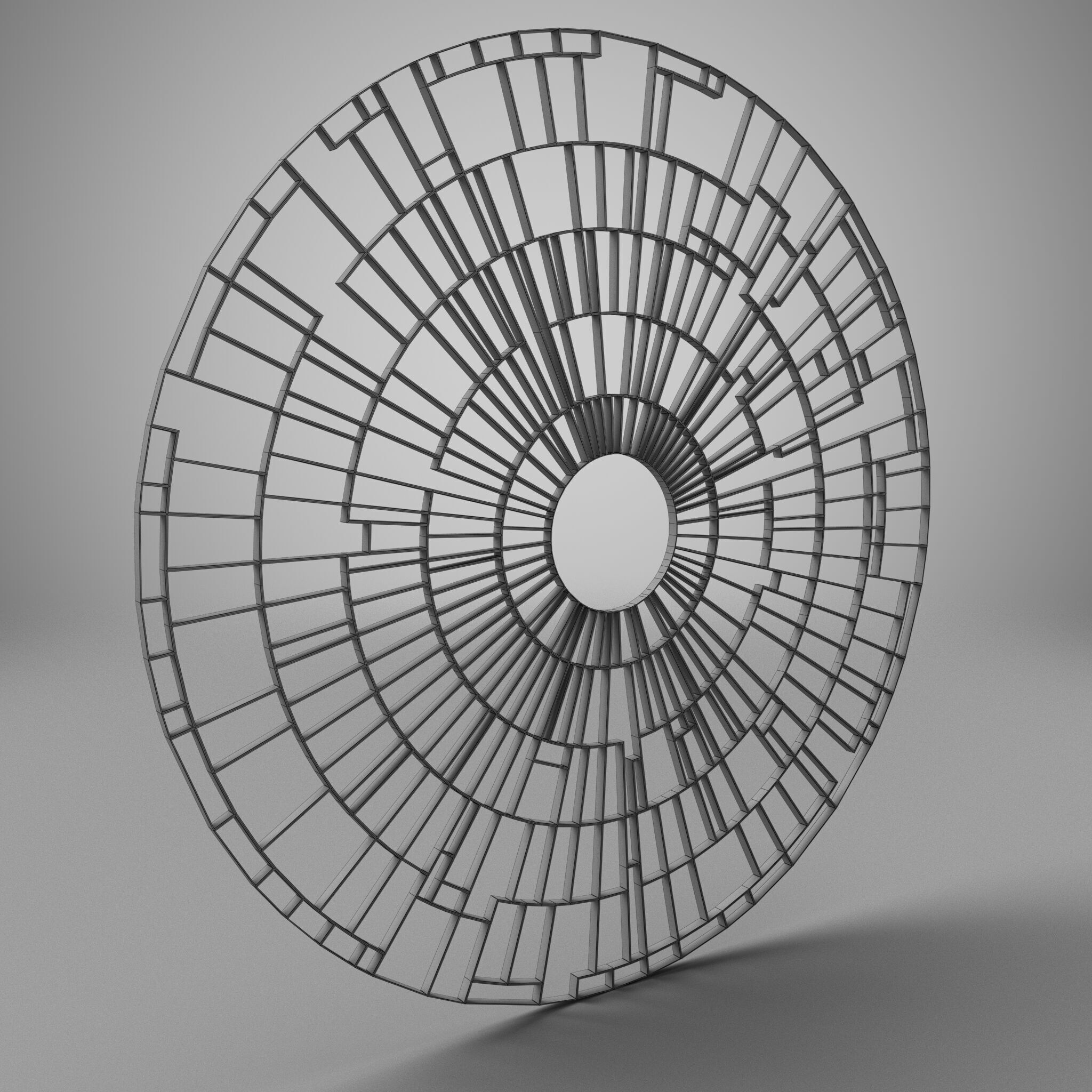 Set of 3 tree grilles grates - high poly 3D model_12