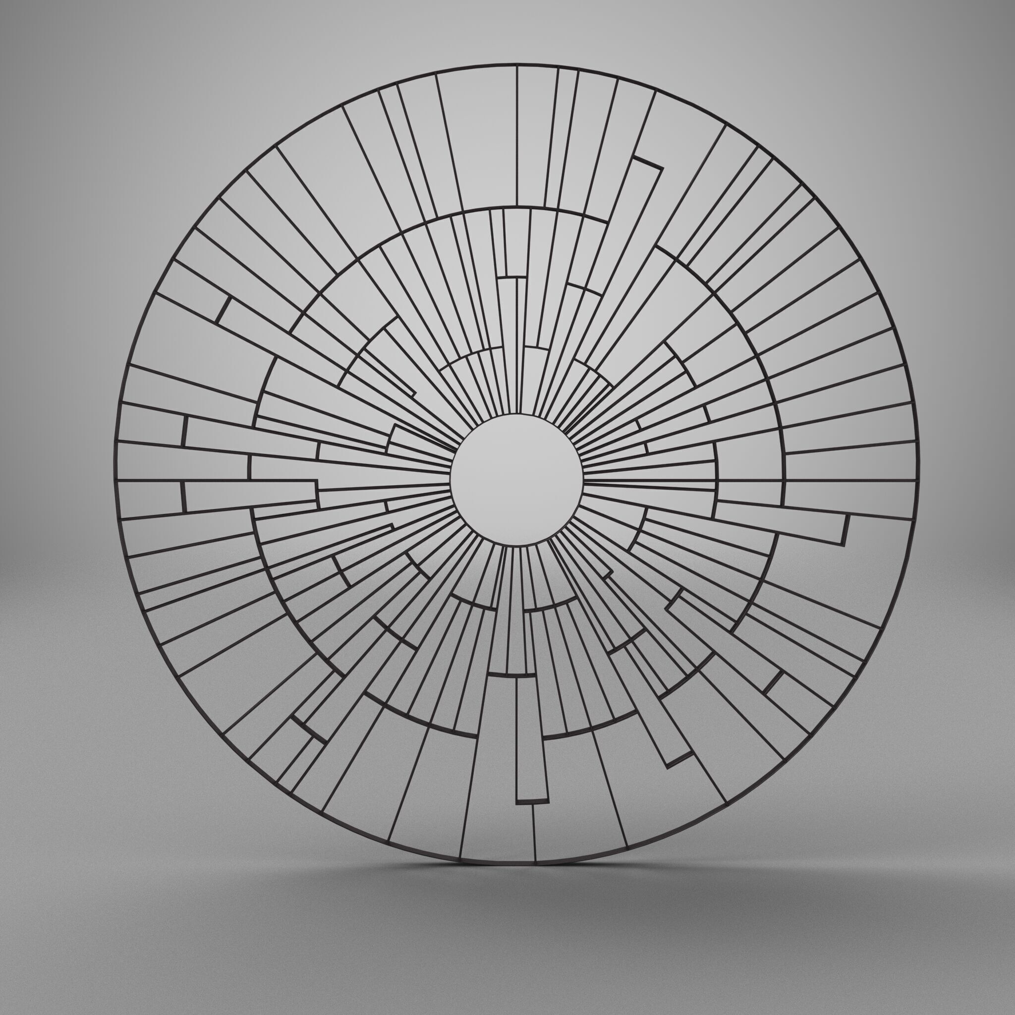 Set of 3 tree grilles grates - high poly 3D model_5