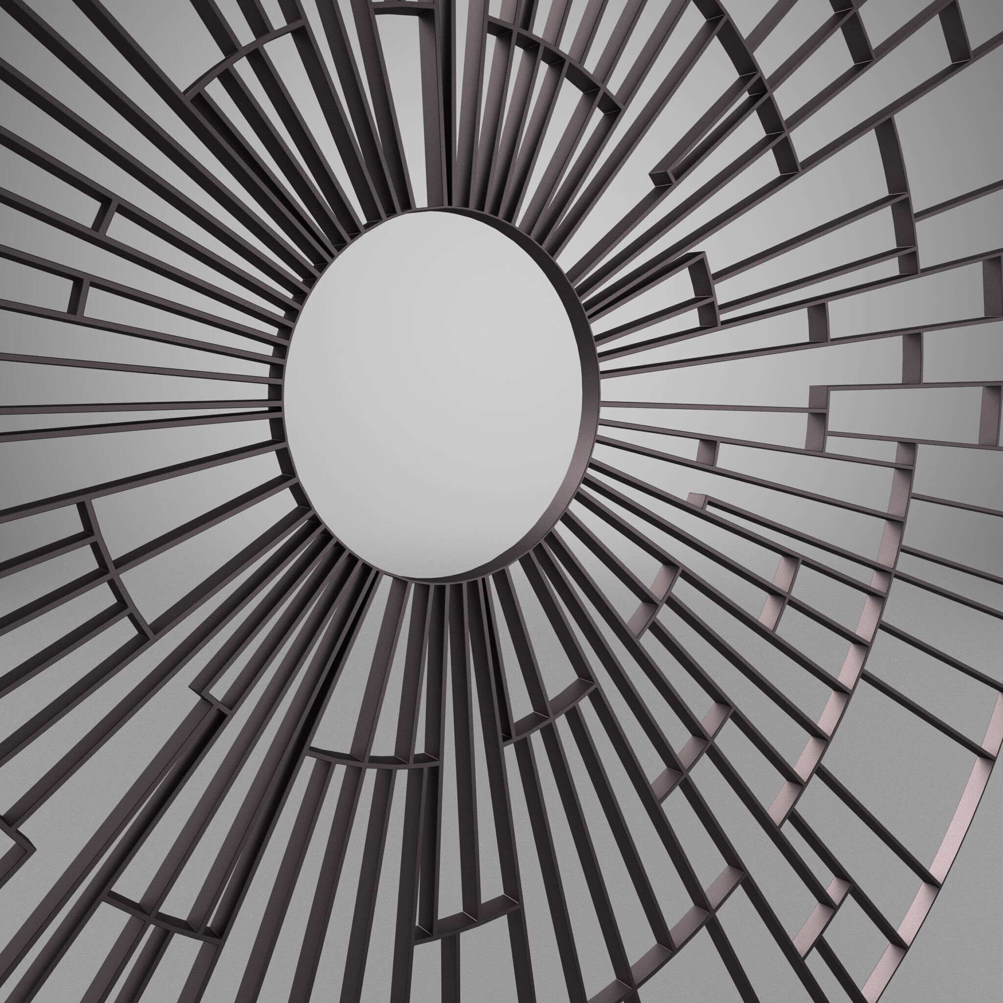 Set of 3 tree grilles grates - high poly 3D model_8