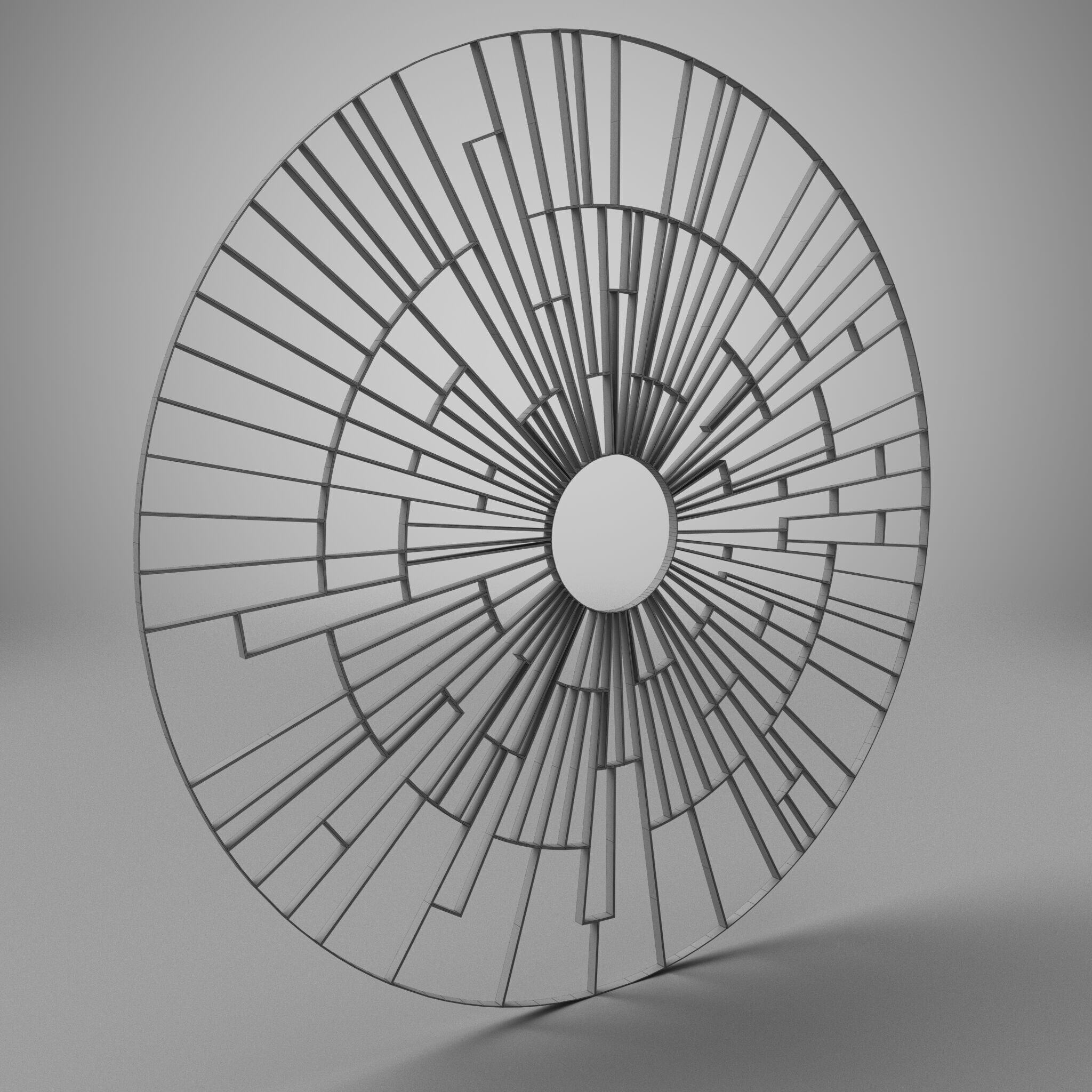 Set of 3 tree grilles grates - high poly 3D model_11