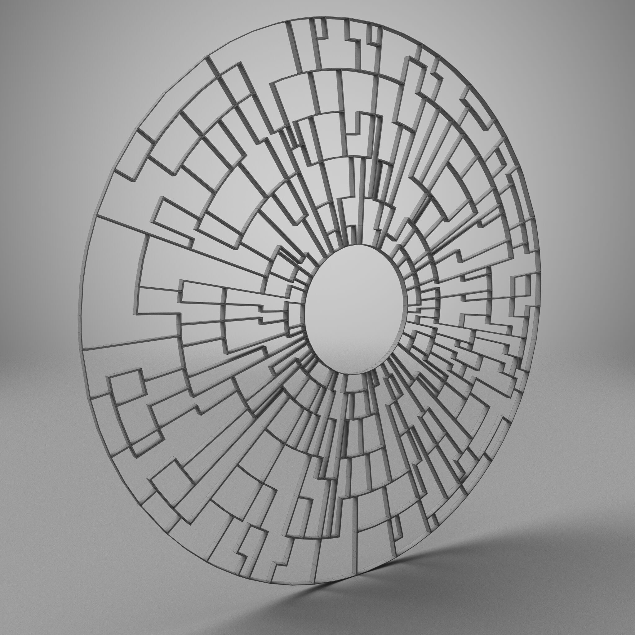 Set of 3 tree grilles grates - high poly 3D model_13