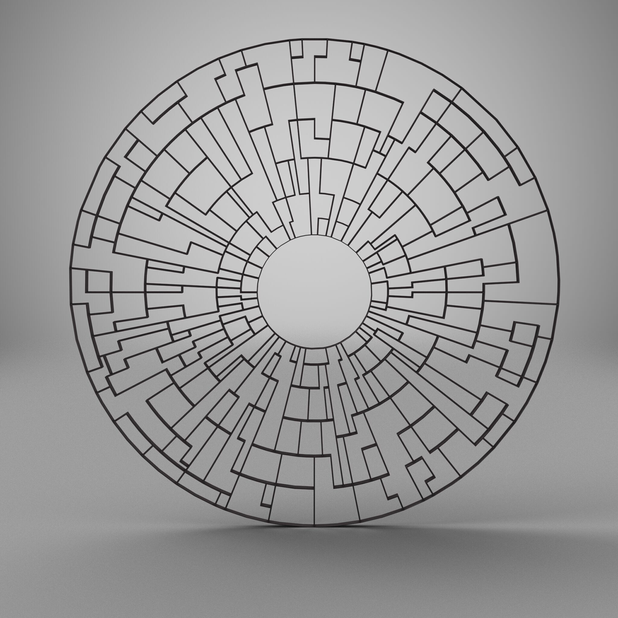 Set of 3 tree grilles grates - high poly 3D model_7