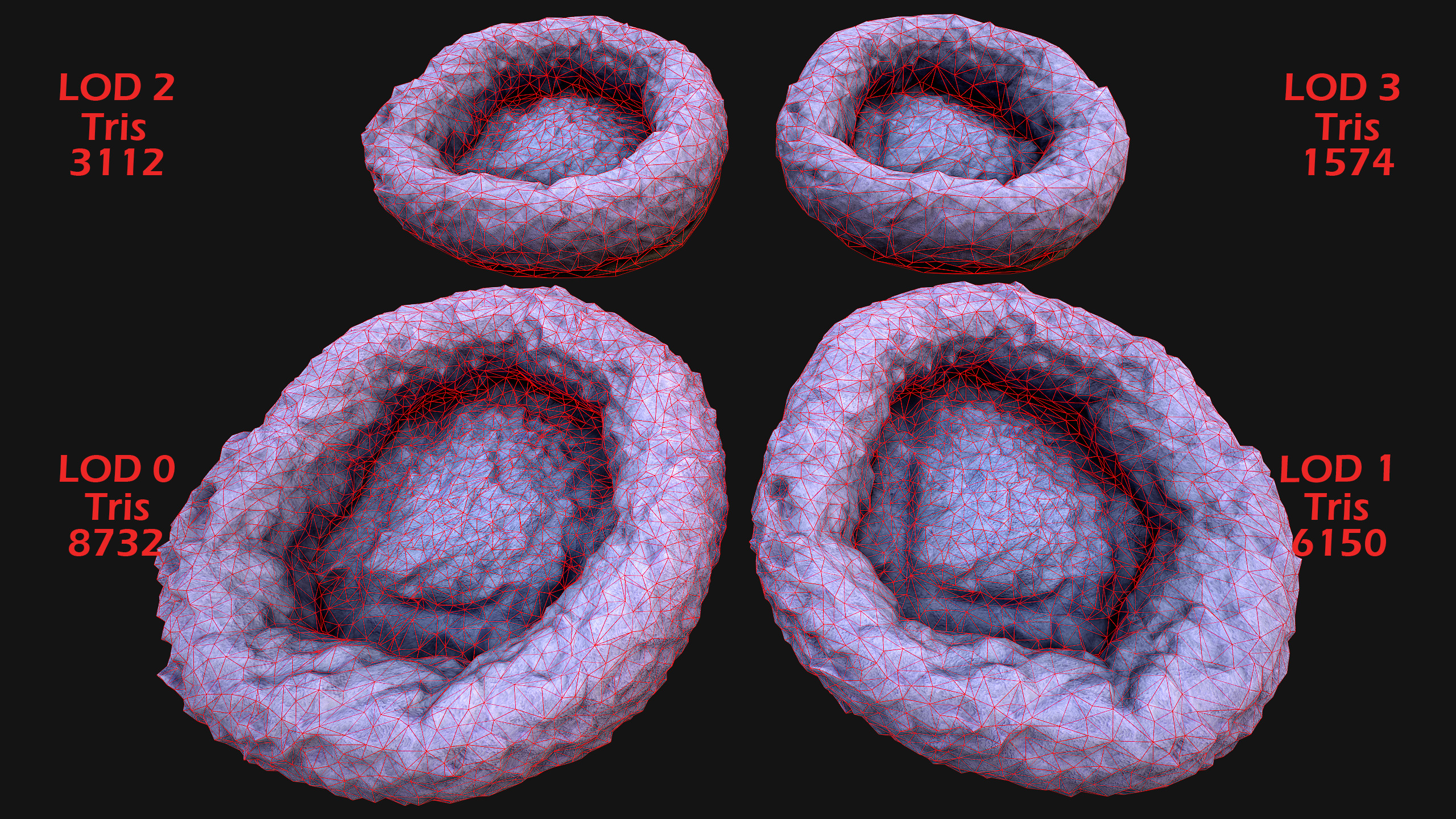 Bed for Animals Dog Cat Rodent Hamster Rat Pet Pack Low-poly 3D model_10