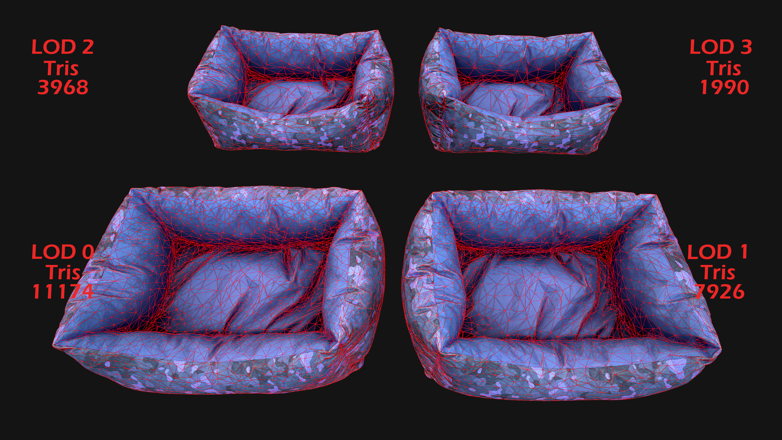 Bed for Animals Dog Cat Rodent Hamster Rat Pet Pack Low-poly 3D model_6