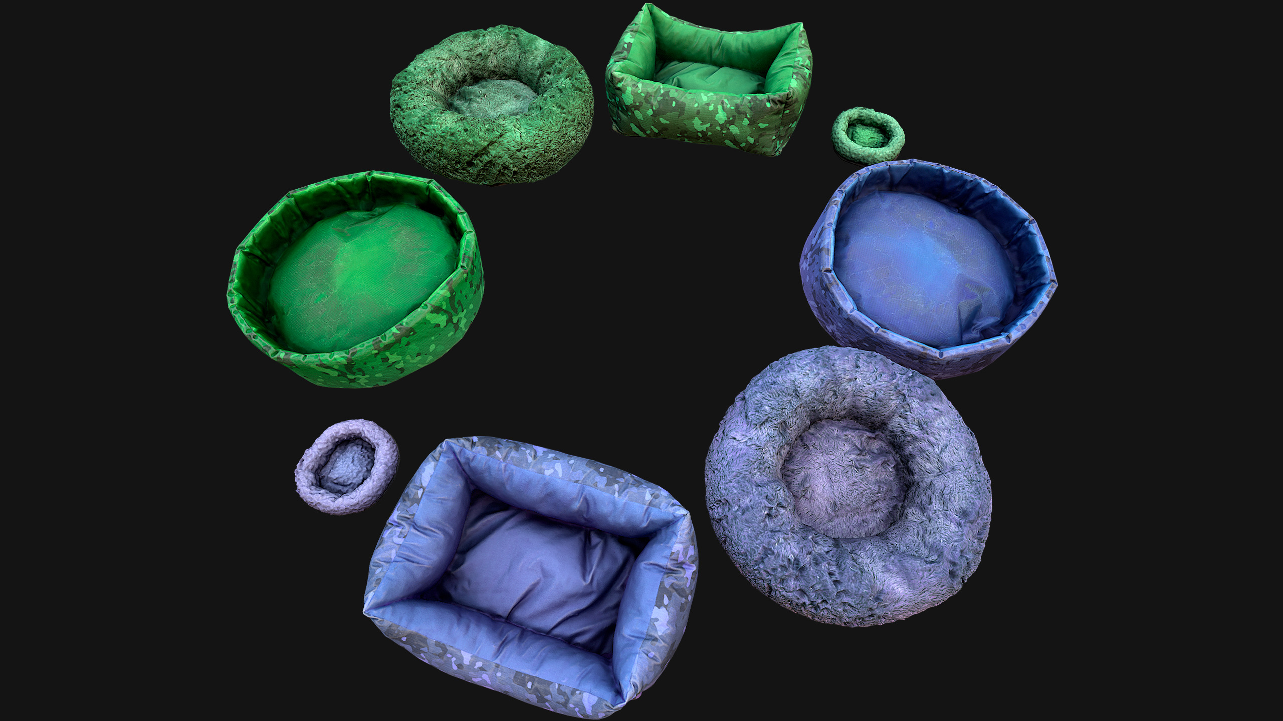 Bed for Animals Dog Cat Rodent Hamster Rat Pet Pack Low-poly 3D model_2