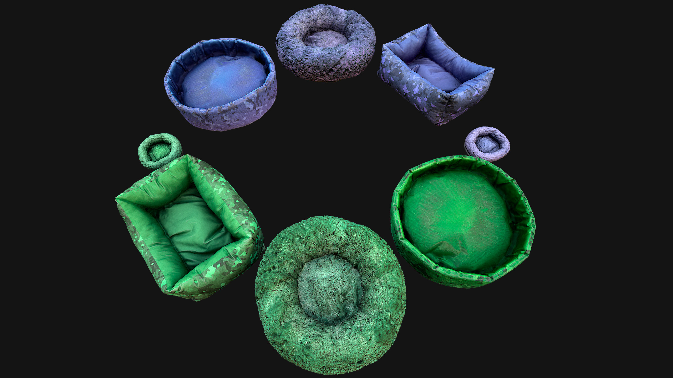 Bed for Animals Dog Cat Rodent Hamster Rat Pet Pack Low-poly 3D model_3