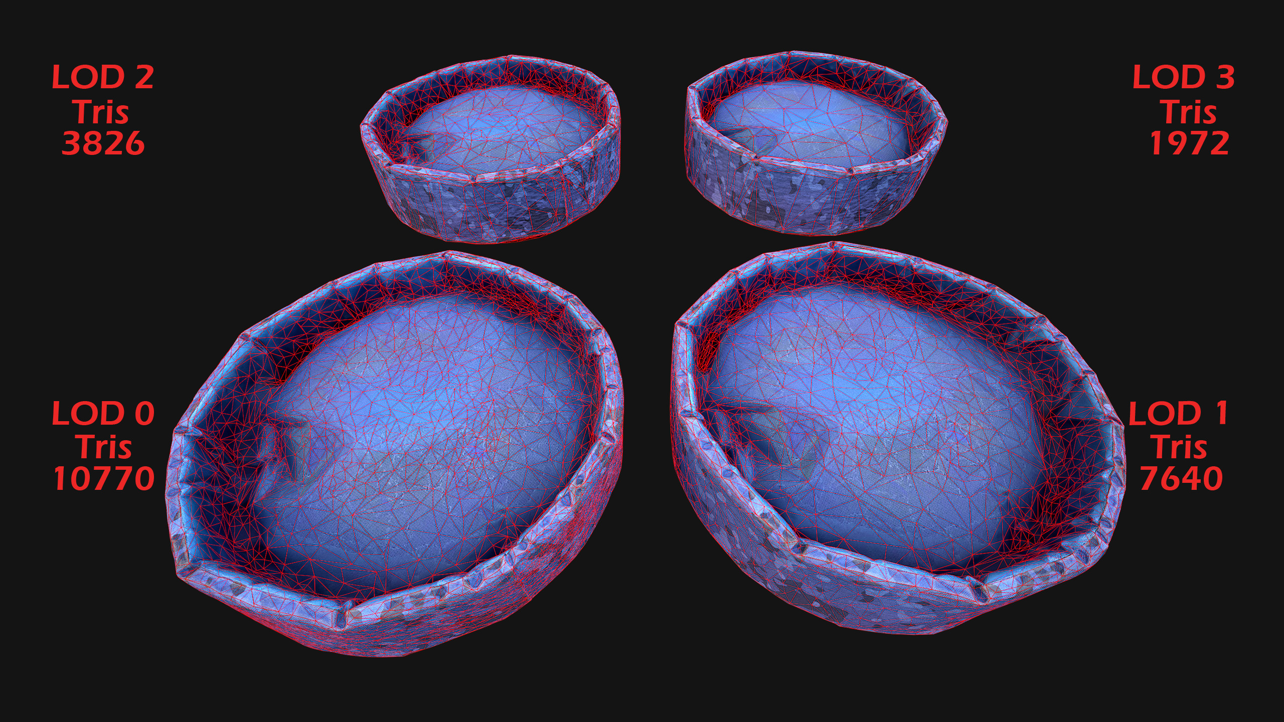 Bed for Animals Dog Cat Rodent Hamster Rat Pet Pack Low-poly 3D model_4