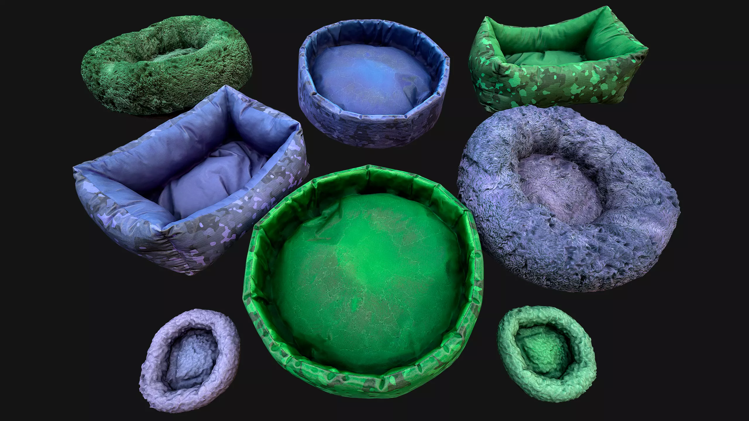 Bed for Animals Dog Cat Rodent Hamster Rat Pet Pack Low-poly 3D model_0