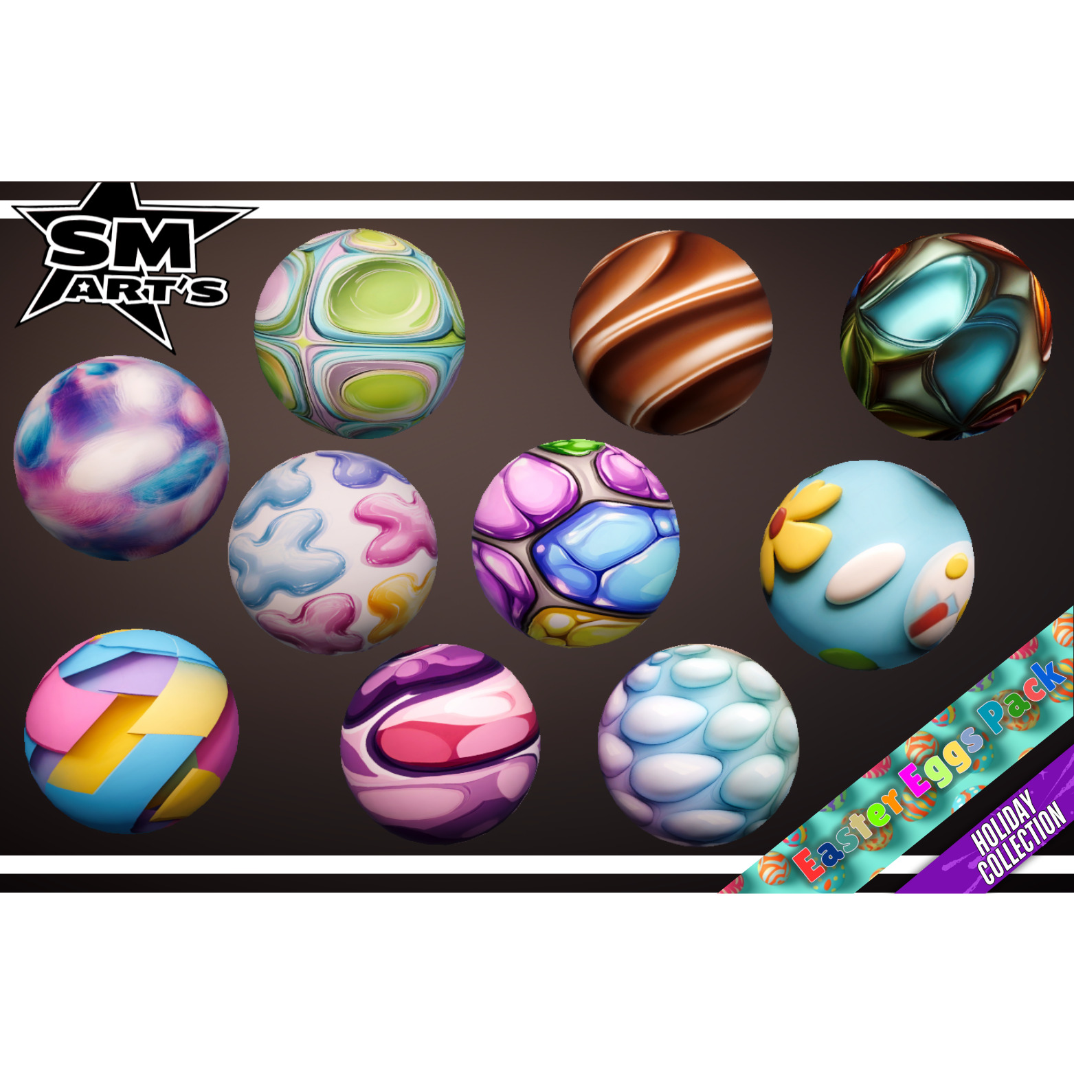 Easter Eggs Texture Pack - Stylized 50 Materials Texture_6
