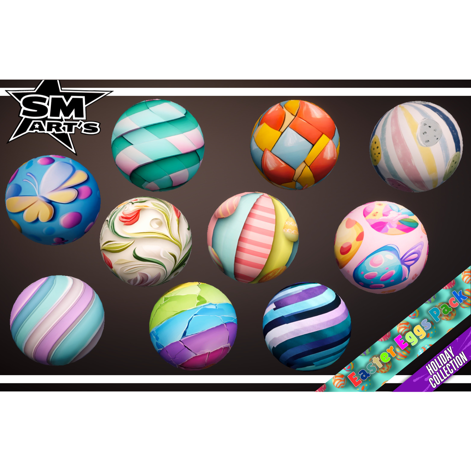 Easter Eggs Texture Pack - Stylized 50 Materials Texture_4