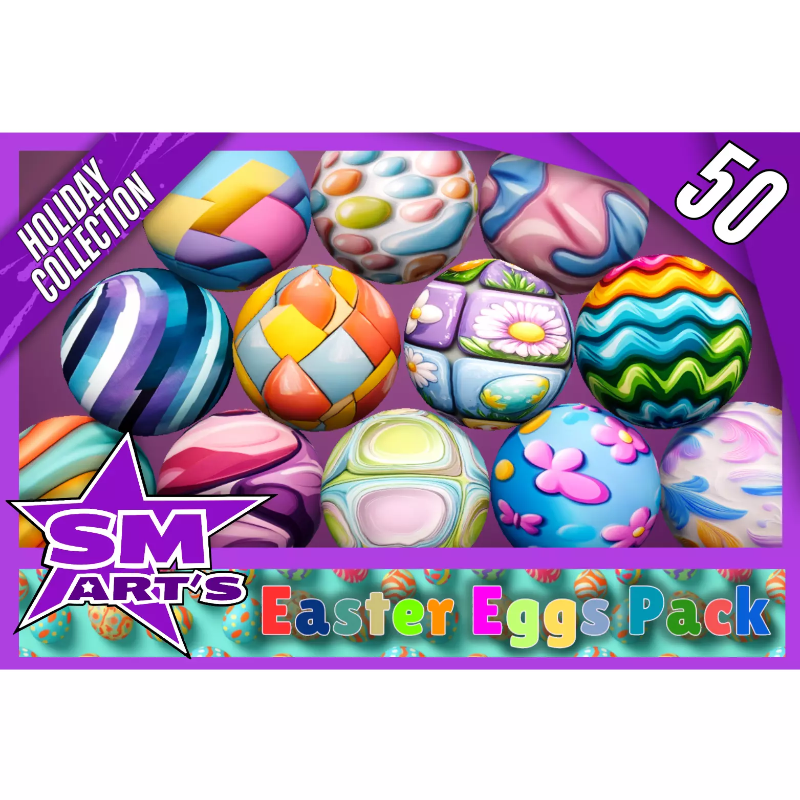 Easter Eggs Texture Pack - Stylized 50 Materials Texture_0