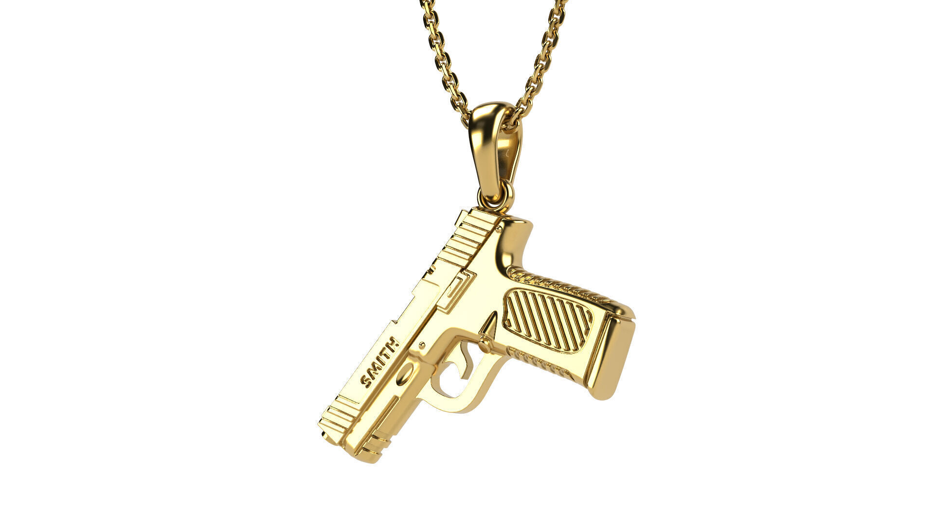 S and M gun pendant 3D print model_3