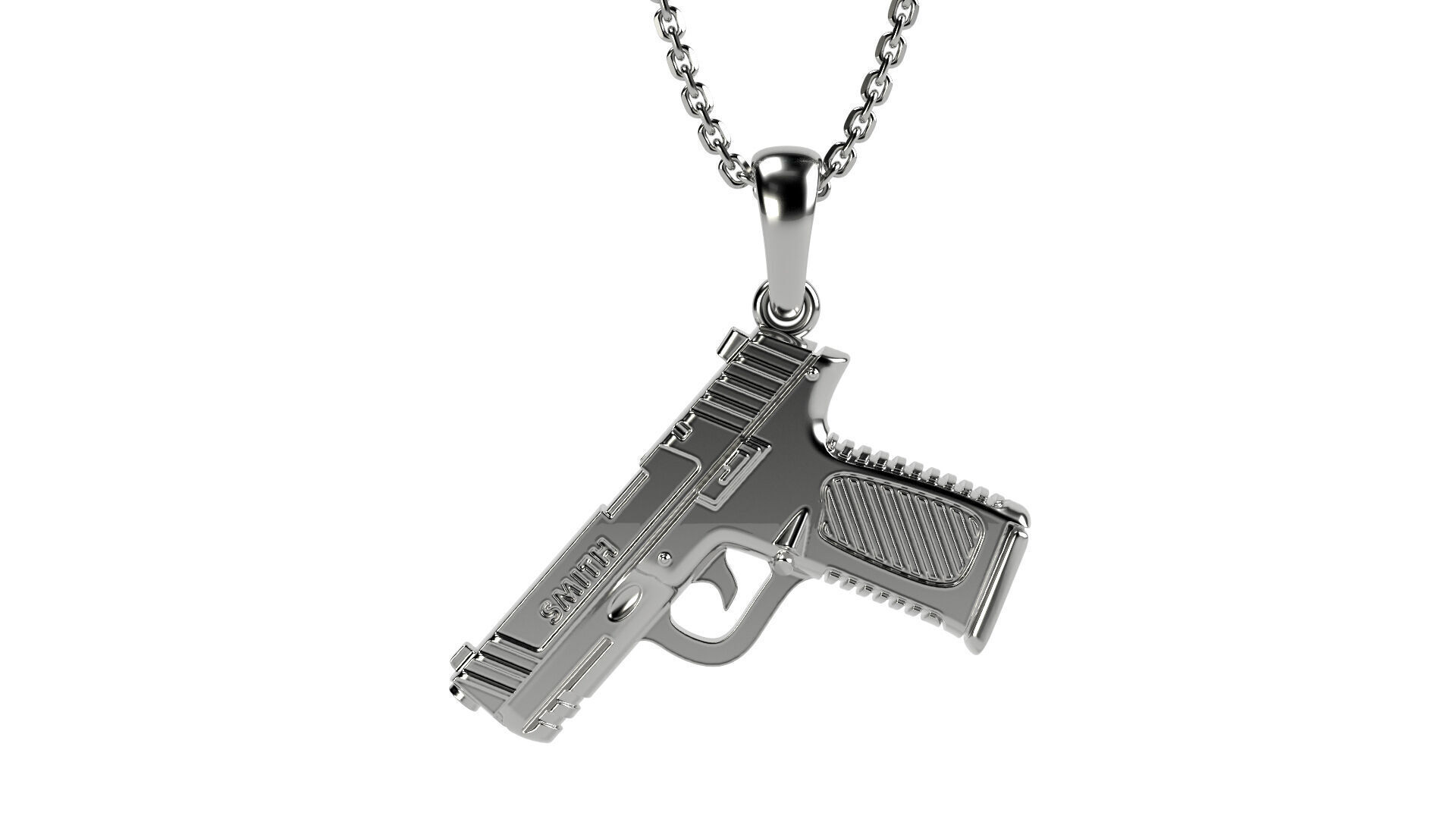 S and M gun pendant 3D print model_4
