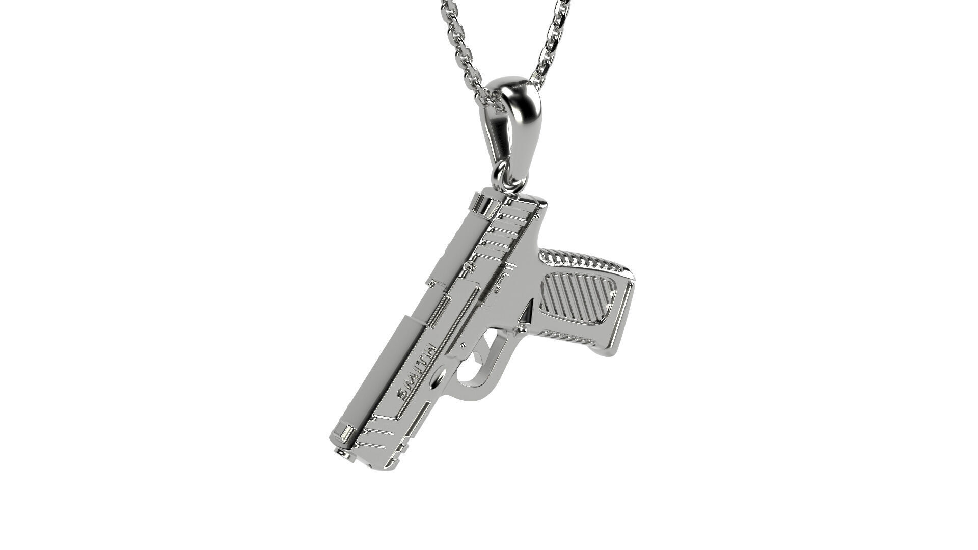 S and M gun pendant 3D print model_5