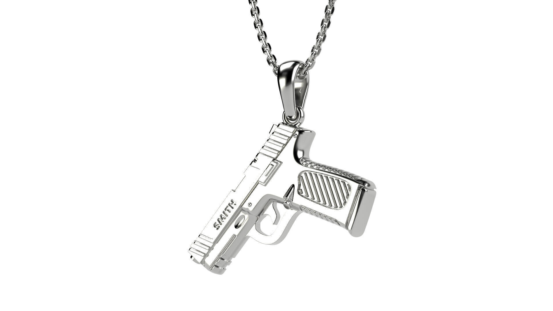 S and M gun pendant 3D print model_6