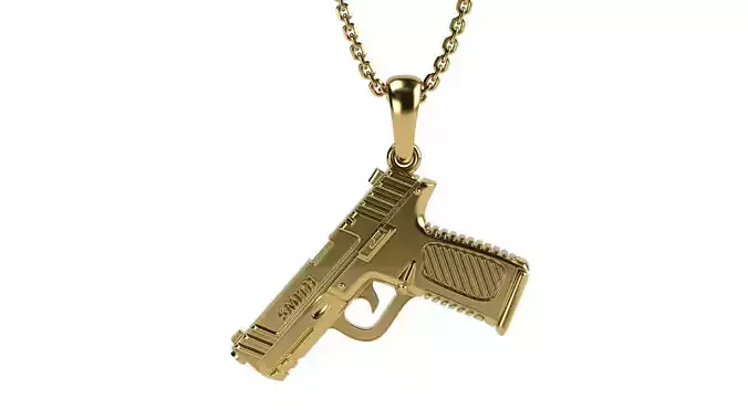 S and M gun pendant