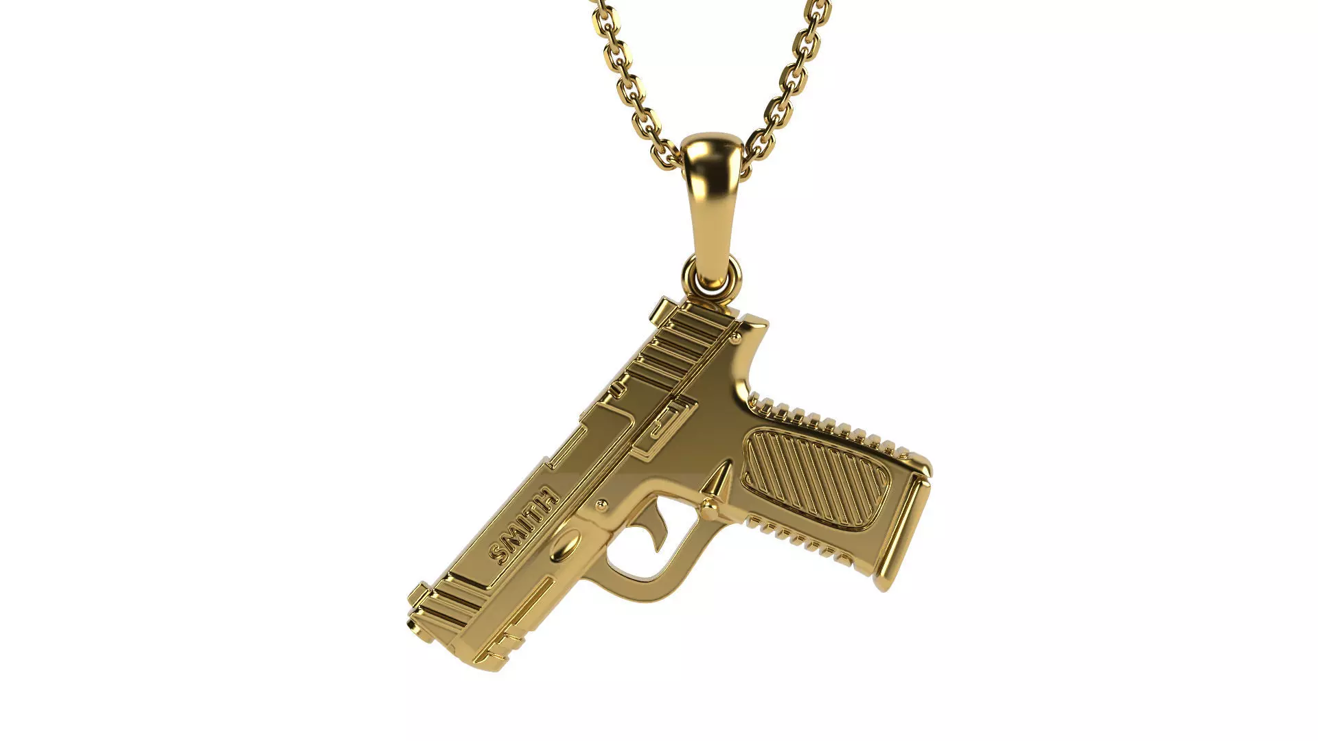 S and M gun pendant 3D print model_0
