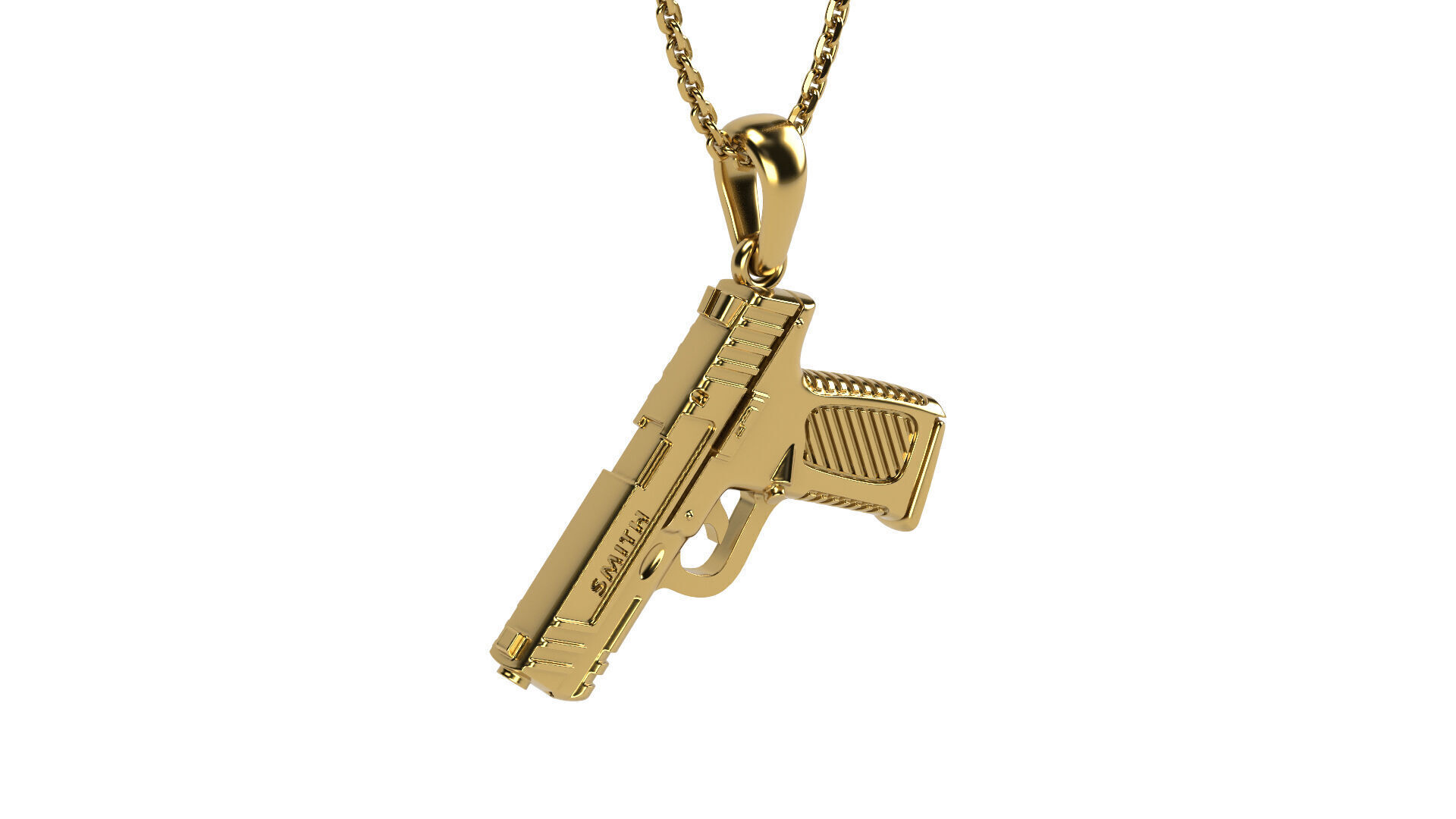 S and M gun pendant 3D print model_2