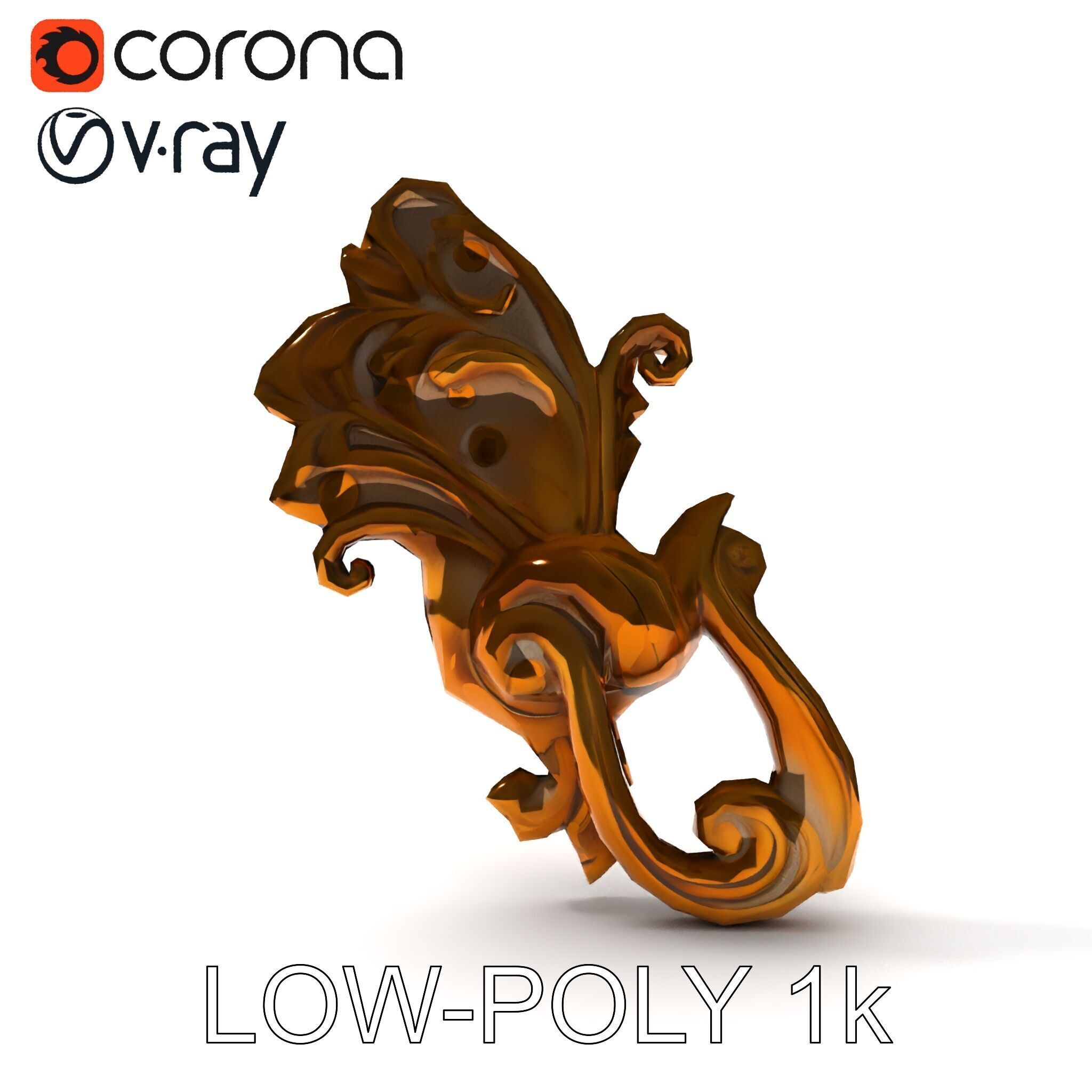 Ornate Door Knocker Model Pack Low-poly 3D model_25