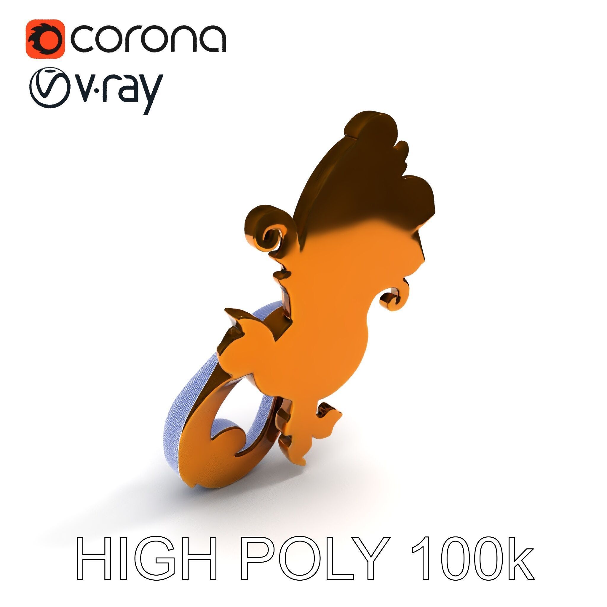 Ornate Door Knocker Model Pack Low-poly 3D model_11