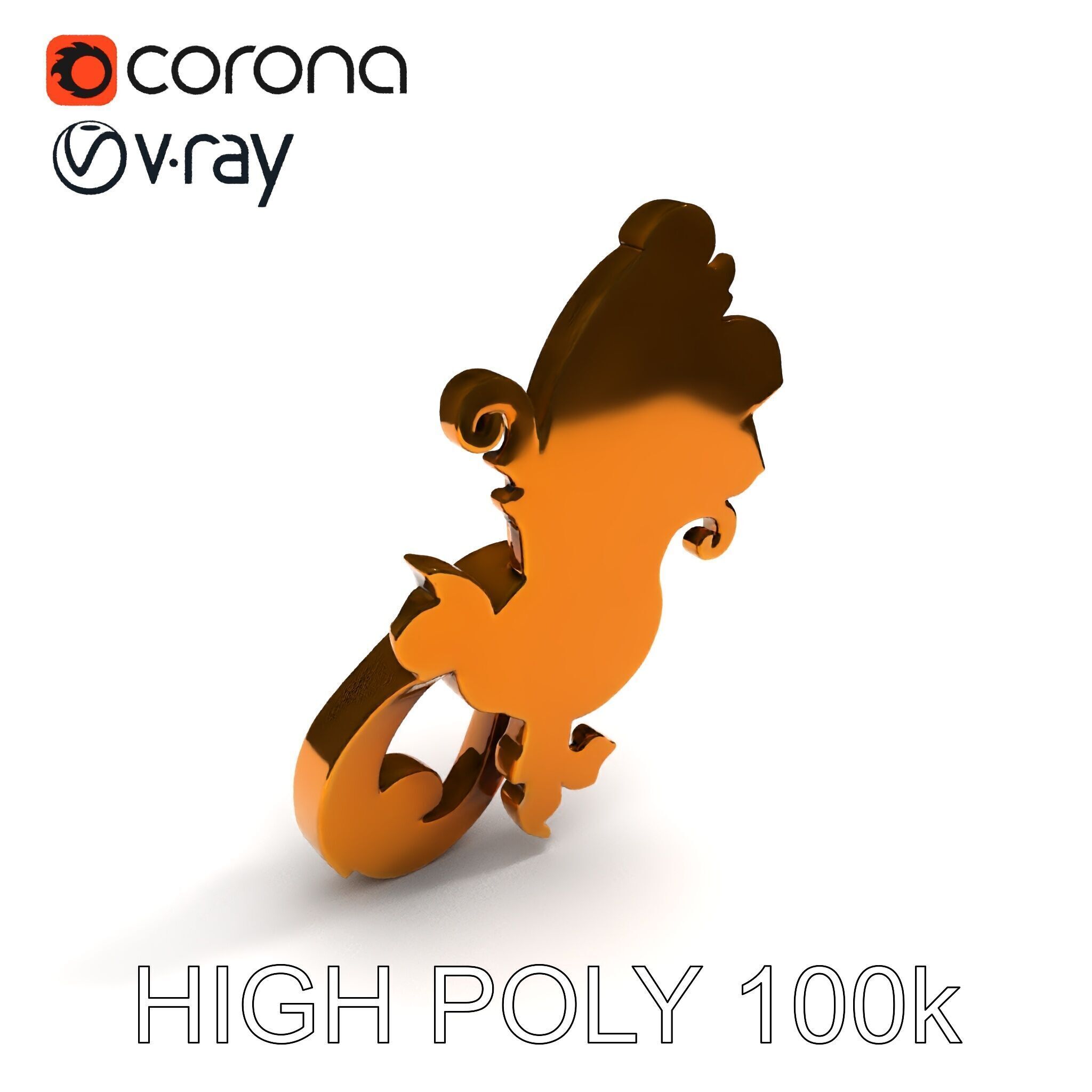 Ornate Door Knocker Model Pack Low-poly 3D model_29