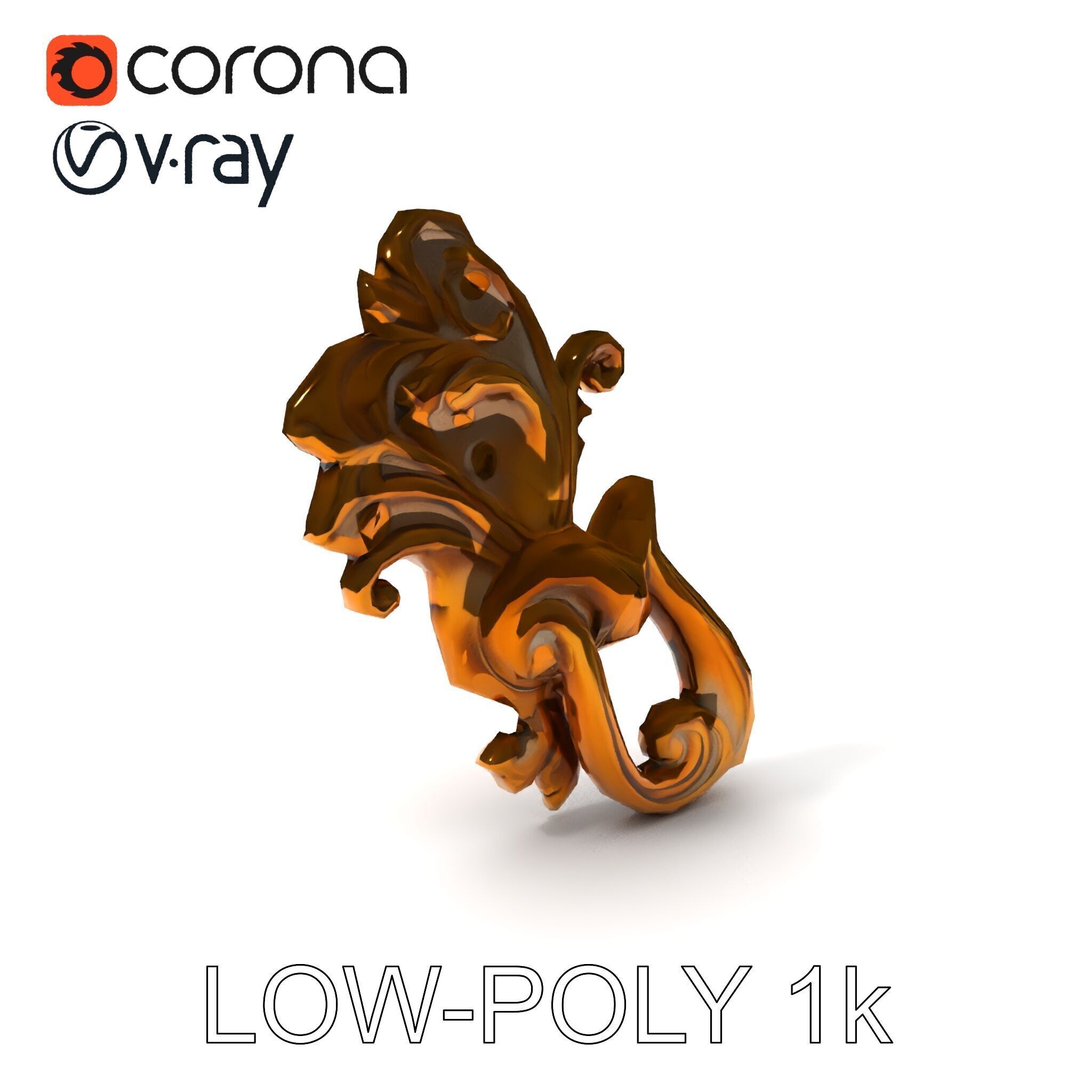 Ornate Door Knocker Model Pack Low-poly 3D model_28