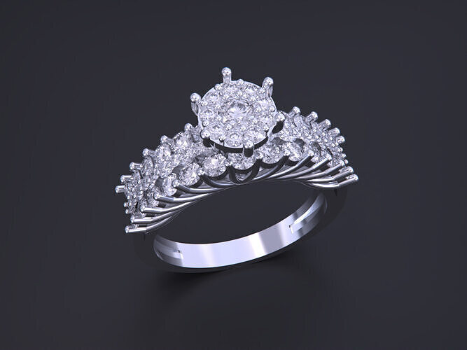 Solitaire Jewelry Ring 3D print model