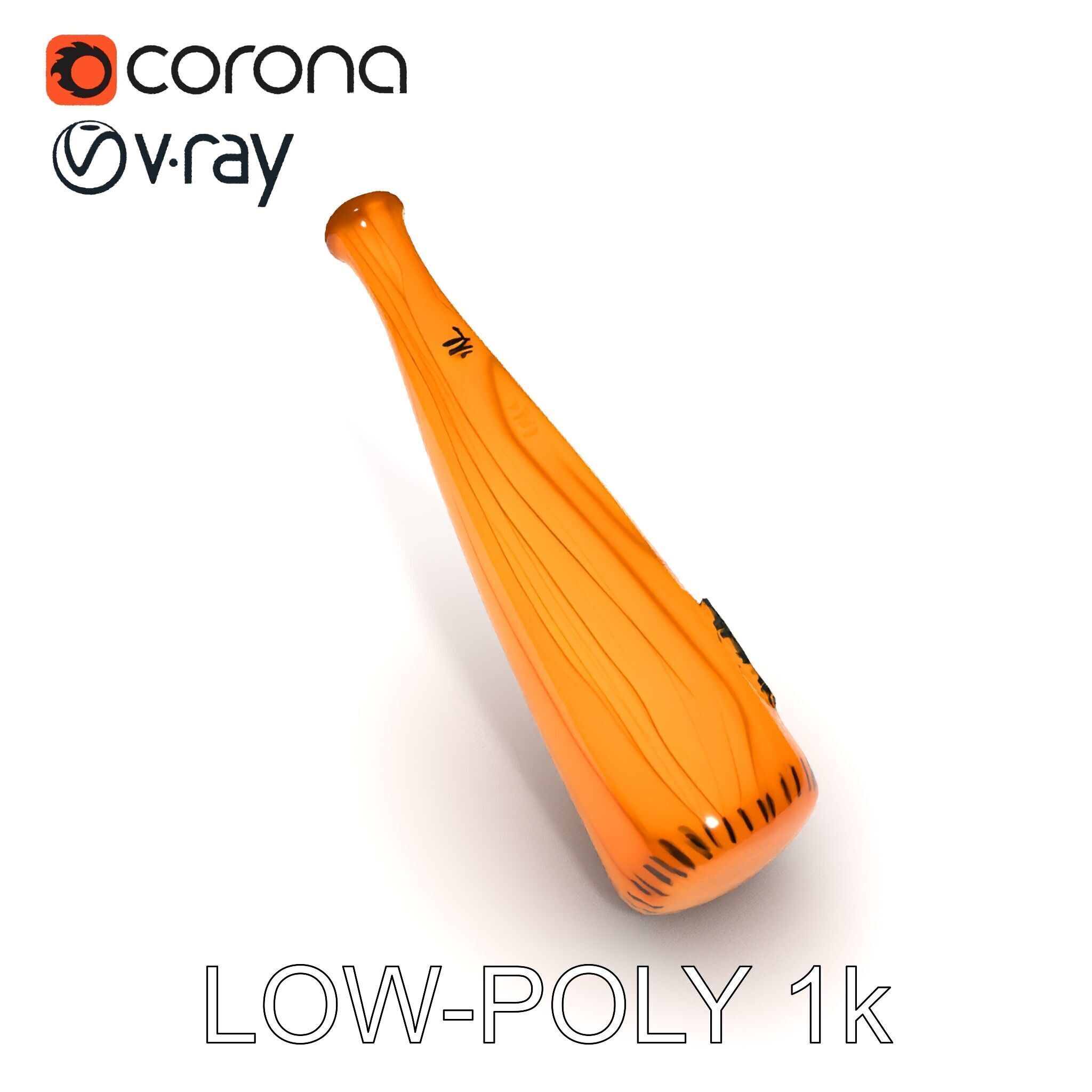 Baseball Bat D Model Pack for Games and Animation Low-poly 3D model_17